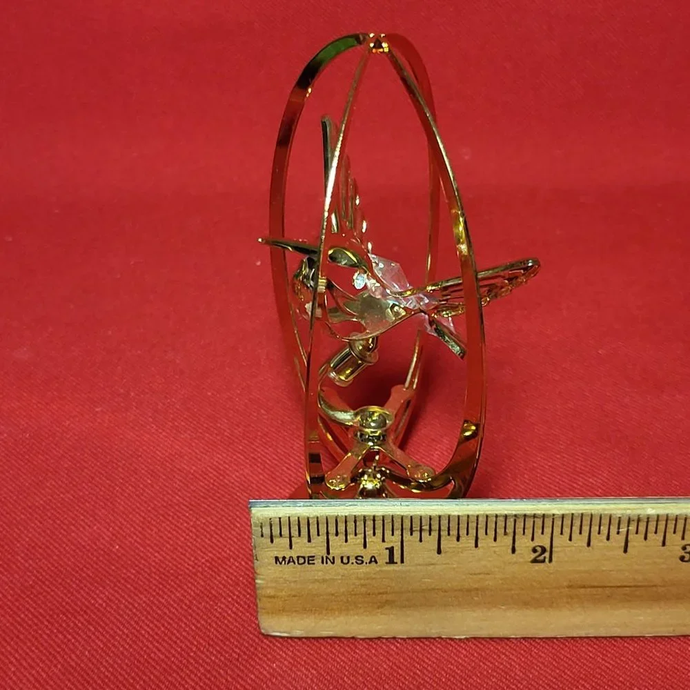 Mascot USA 24K Gold Plated Australian Crystal Hummingbird Figurine Collectible D